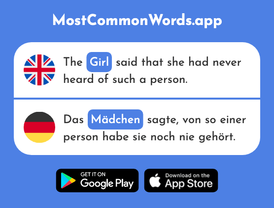 Girl - Mädchen (The 602nd Most Common German Word)