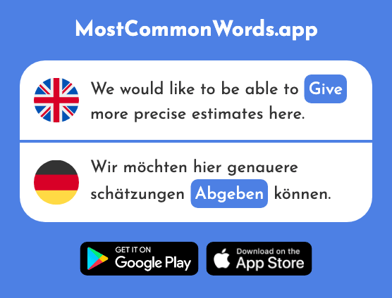 Give, hand in, submit - Abgeben (The 1200th Most Common German Word)