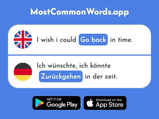 Go back, decrease - Zurückgehen (The 1482nd Most Common German Word)