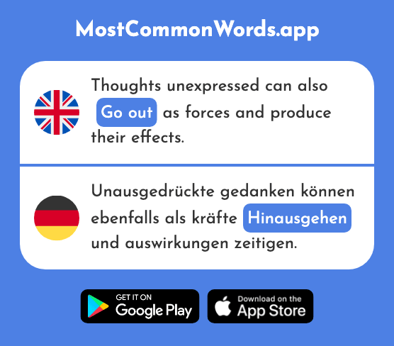 Go out, exceed - Hinausgehen (The 2698th Most Common German Word)