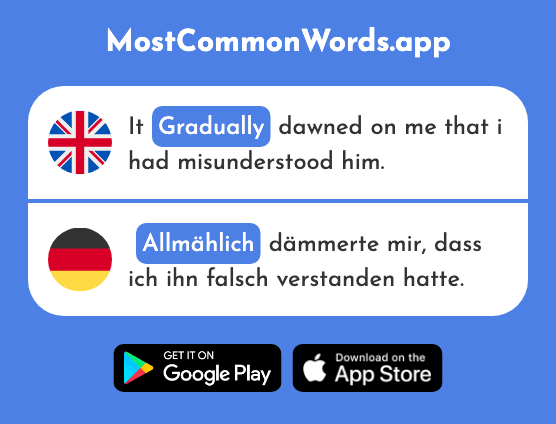 Gradual, gradually - Allmählich (The 2683rd Most Common German Word)