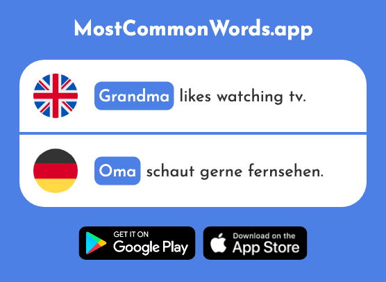 Grandma - Oma (The 2175th Most Common German Word)