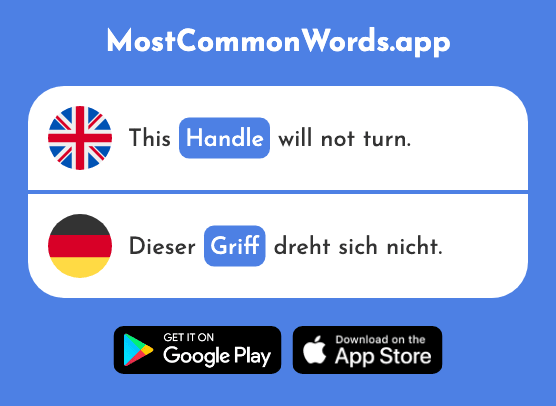 Handle, grip, grasp - Griff (The 2643rd Most Common German Word)