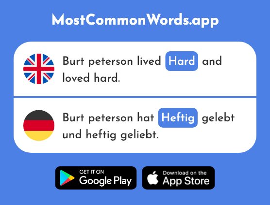 Hard, heavy, violent - Heftig (The 1448th Most Common German Word)