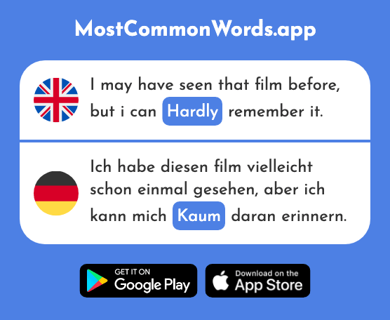 Hardly - Kaum (The 272nd Most Common German Word)