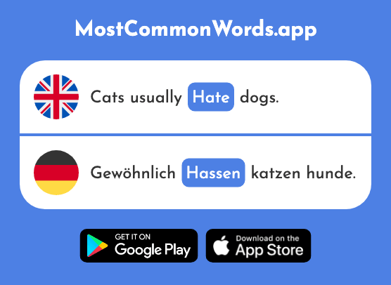 Hate - Hassen (The 2673rd Most Common German Word)