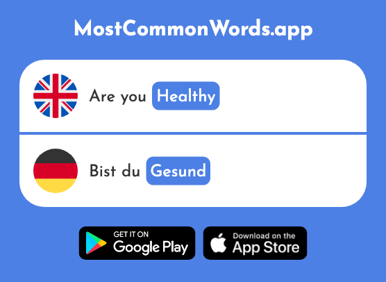 Healthy - Gesund (The 1275th Most Common German Word)