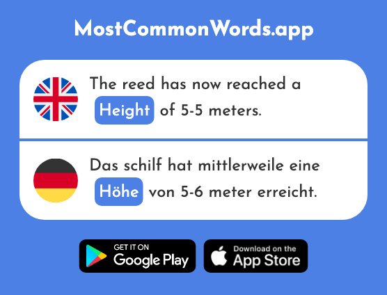 Height, altitude - Höhe (The 660th Most Common German Word)