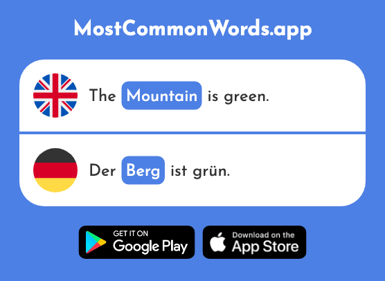 Hill, mountain - Berg (The 934th Most Common German Word)