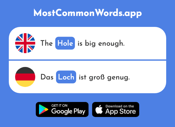 Hole - Loch (The 1861st Most Common German Word)