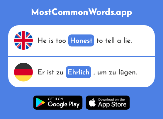 Honest - Ehrlich (The 1588th Most Common German Word)