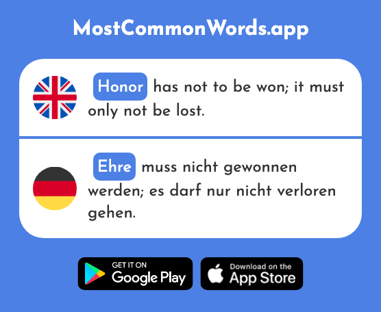 Honor - Ehre (The 2454th Most Common German Word)