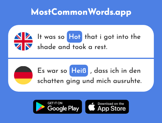 Hot - Heiß (The 1195th Most Common German Word)