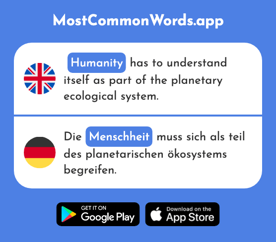 Humanity - Menschheit (The 2951st Most Common German Word)