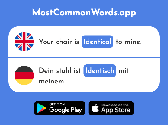 Identical - Identisch (The 2489th Most Common German Word)