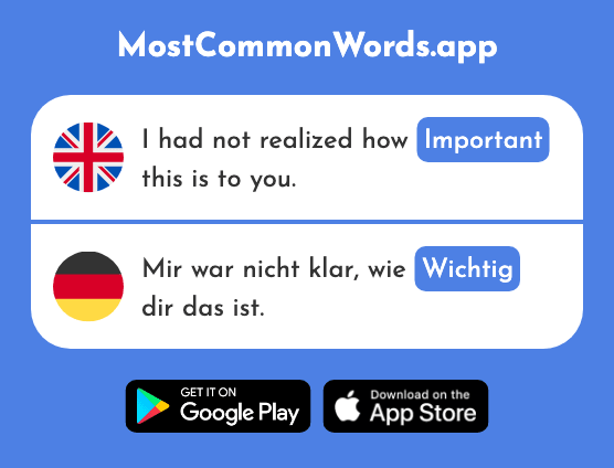 Important - Wichtig (The 144th Most Common German Word)