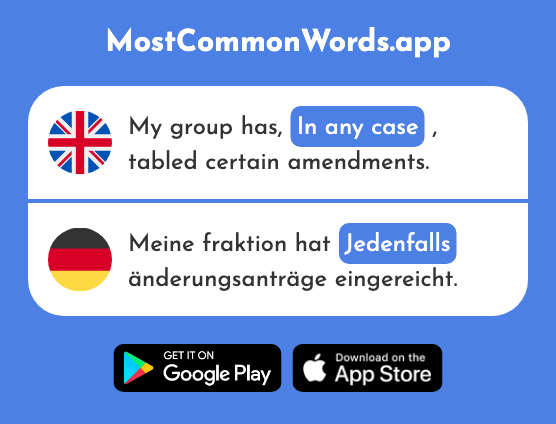 In any case - Jedenfalls (The 615th Most Common German Word)