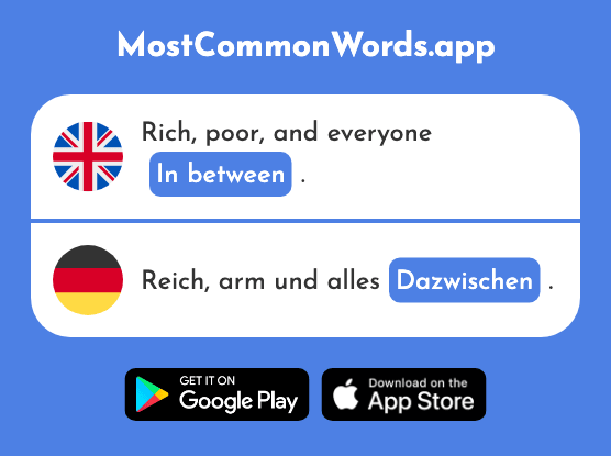 In between, between , - Dazwischen (The 2834th Most Common German Word)