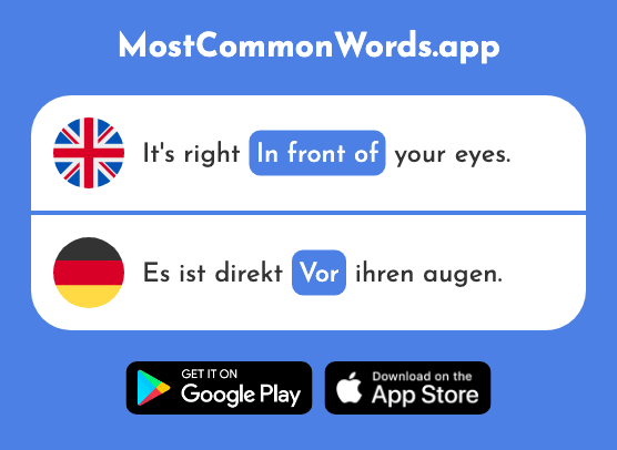 In front of, before, ago - Vor (The 50th Most Common German Word)