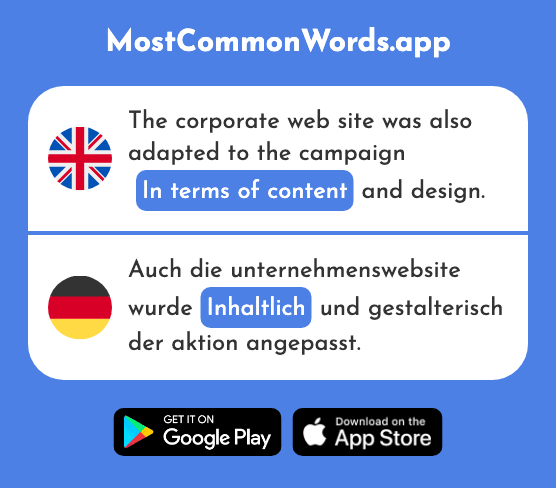 In terms of content - Inhaltlich (The 2658th Most Common German Word)