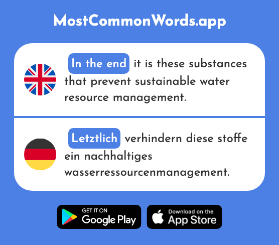 In the end - Letztlich (The 1607th Most Common German Word)