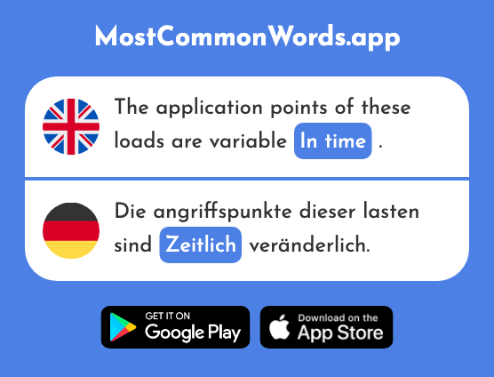 In time - Zeitlich (The 1781st Most Common German Word)