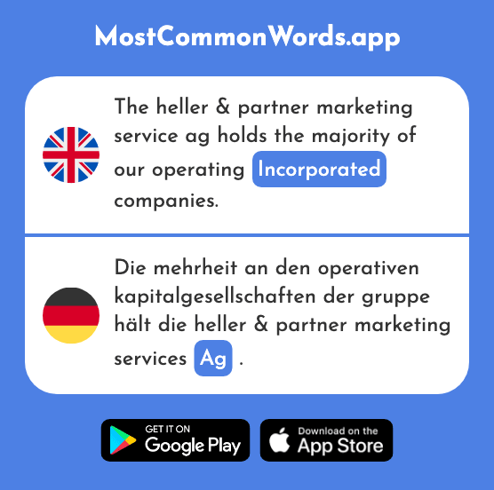 Incorporated - Aktiengesellschaft, ag (The 1892nd Most Common German Word)