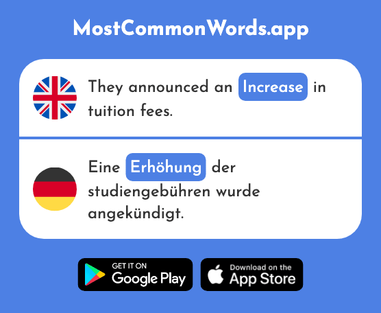 Increase - Erhöhung (The 2086th Most Common German Word)