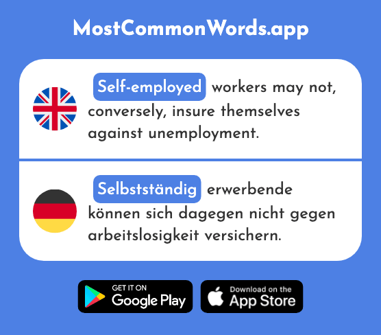 Independent, self-employed - Selbstständig (The 2541st Most Common German Word)