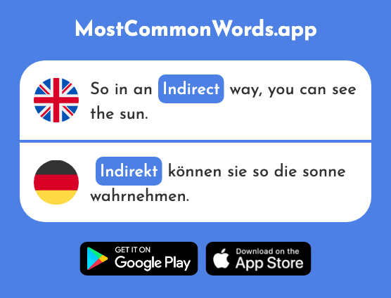 Indirect - Indirekt (The 2426th Most Common German Word)