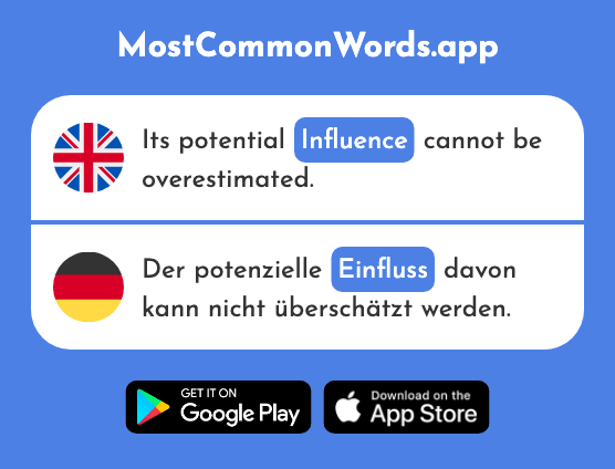 Influence - Einfluss (The 872nd Most Common German Word)