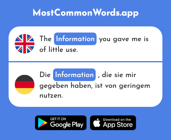 Information - Information (The 465th Most Common German Word)
