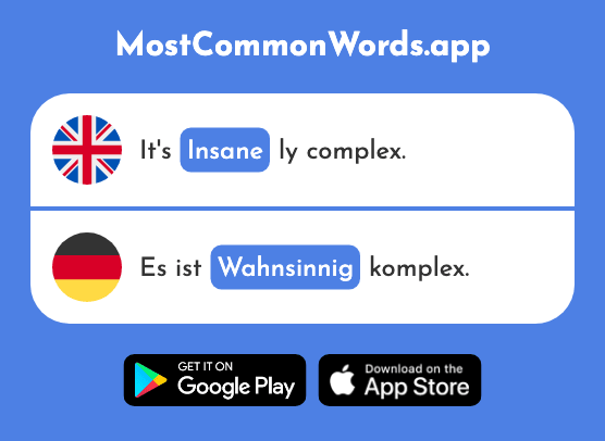 Insane - Wahnsinnig (The 2384th Most Common German Word)
