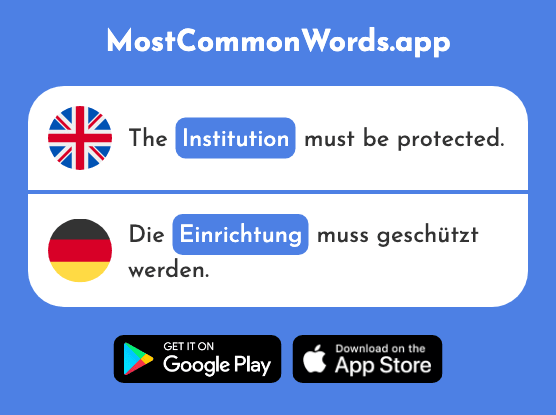 Institution, furnishings - Einrichtung (The 1988th Most Common German Word)