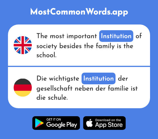 Institution - Institution (The 1995th Most Common German Word)