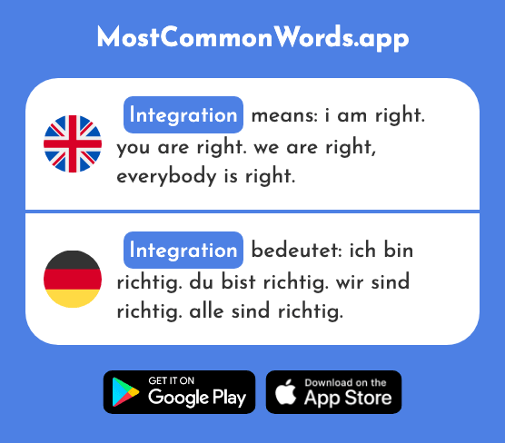 Integration - Integration (The 1282nd Most Common German Word)
