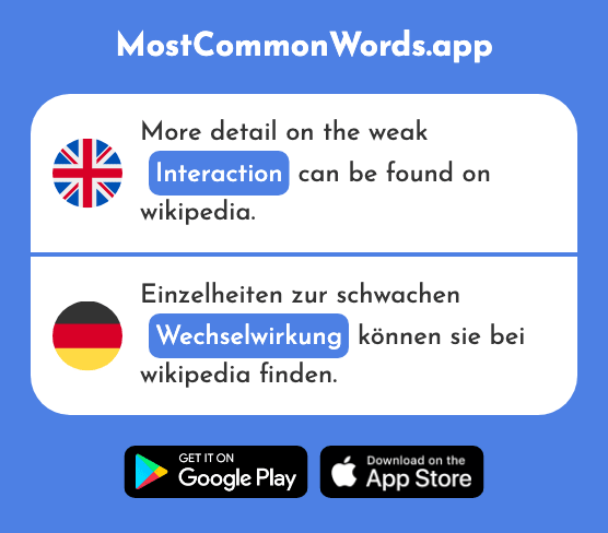Interaction - Wechselwirkung (The 2365th Most Common German Word)