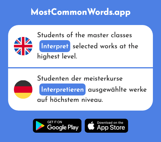 Interpret - Interpretieren (The 2468th Most Common German Word)