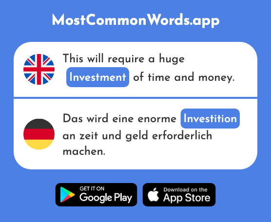 Investment - Investition (The 1406th Most Common German Word)