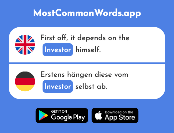 Investor - Investor (The 2307th Most Common German Word)