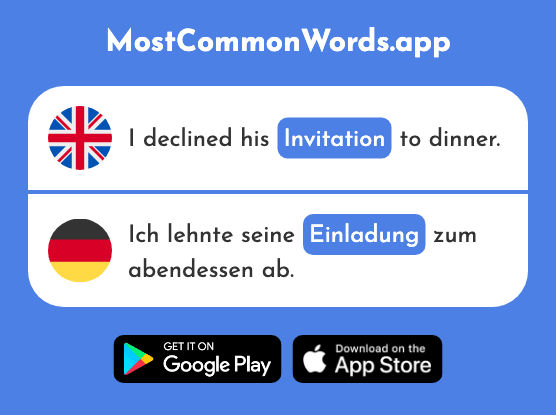 Invitation - Einladung (The 2863rd Most Common German Word)