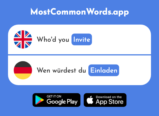 Invite, load - Einladen (The 1279th Most Common German Word)