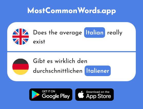 Italian - Italiener (The 2828th Most Common German Word)