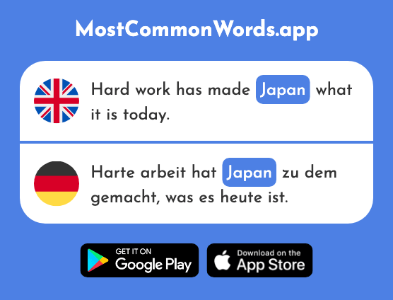 Japan - Japan (The 2162nd Most Common German Word)