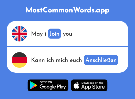 Join, chain to, connect - Anschließen (The 2632nd Most Common German Word)