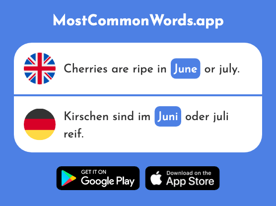 June - Juni (The 1148th Most Common German Word)