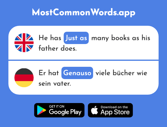 Just as - Genauso (The 808th Most Common German Word)