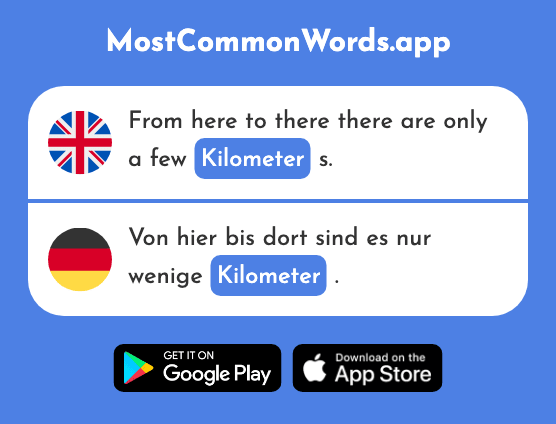 Kilometer - Kilometer (The 582nd Most Common German Word)