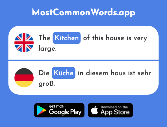 Kitchen, cuisine - Küche (The 1041st Most Common German Word)