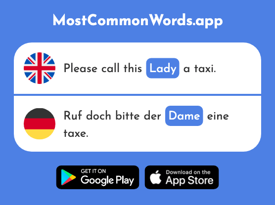 Lady - Dame (The 702nd Most Common German Word)